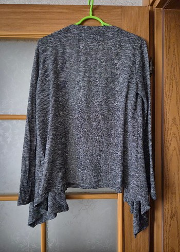 Pull and Bear Gri Kadın Triko Hırka Uzun Kollu