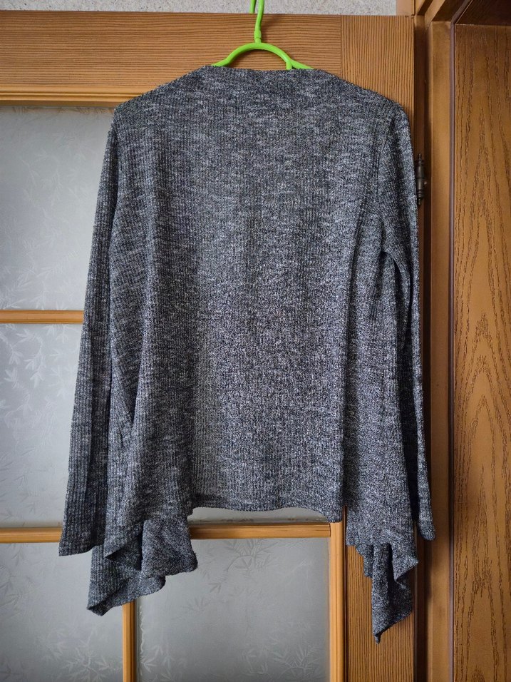 Gri Kadın Triko Hırka Uzun Kollu - Görsel 2