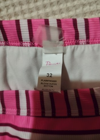 xs Beden pembe Renk Pembe Çizgili İnce Askılı Bikini Takımı