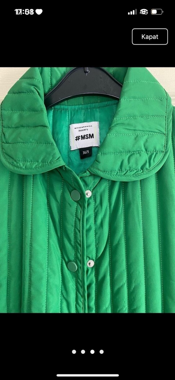 Düğmeli Yeşil Midi Kadın Yelek - Görsel 3