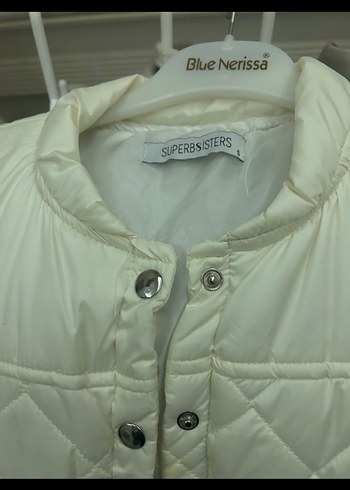 Düğmeli Beyaz Kadın Yelek - Görsel 2