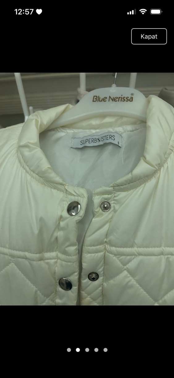 Düğmeli Beyaz Kadın Yelek - Görsel 2