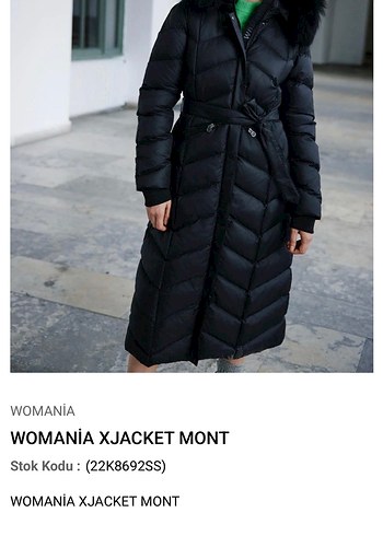 Kürk Detaylı Siyah Uzun Kadın Kışlık Mont - Görsel 10