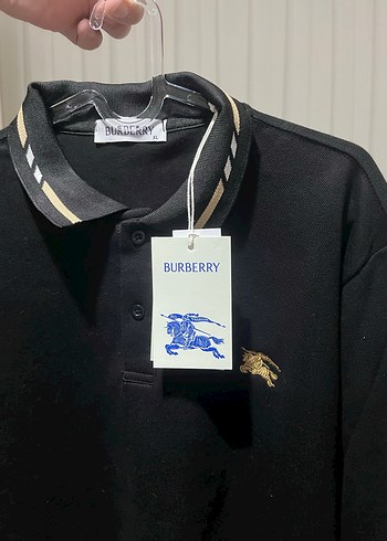 Burberry Siyah Uzun Kollu Polo Tişört - Görsel 2