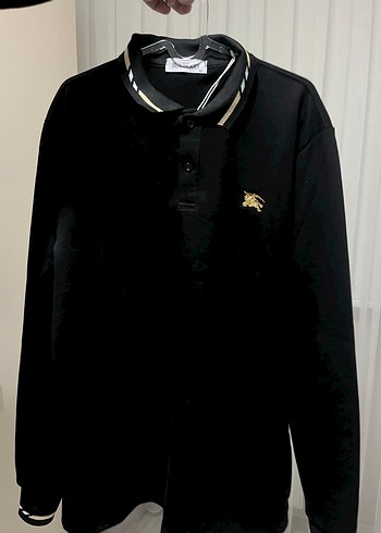 Burberry Siyah Uzun Kollu Polo Tişört - Görsel 4