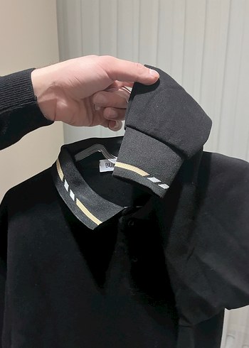 Burberry Siyah Uzun Kollu Polo Tişört - Görsel 5