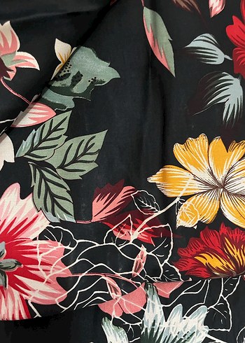 Çiçek Desenli Uzun Bohem Kimono - Görsel 5