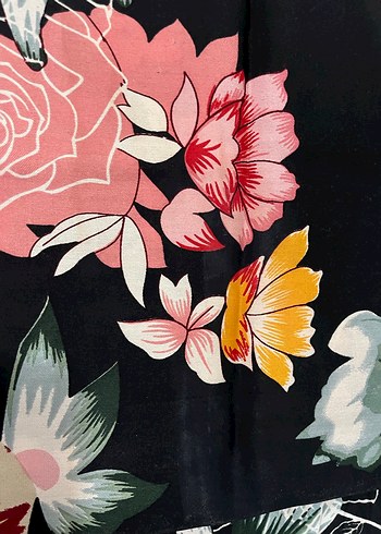 Çiçek Desenli Uzun Bohem Kimono - Görsel 4