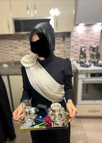 Drapeli Beyaz Kadın Takım Elbise - Görsel 2