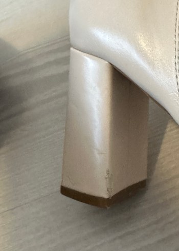 Bej Deri dizaltı Çizme - Görsel 6