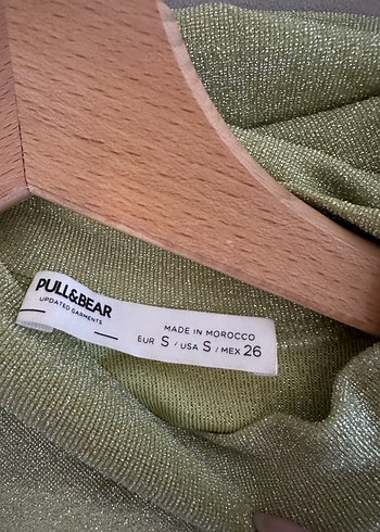 Simli Yeşil Uzun Kollu Drapeli Elbise - Görsel 2