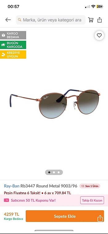 Rayban orjinal gözlük