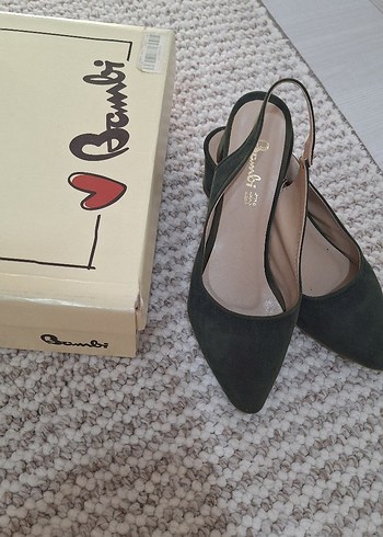 Bambi Yeşil Süet kadın ayakkabı - Görsel 2