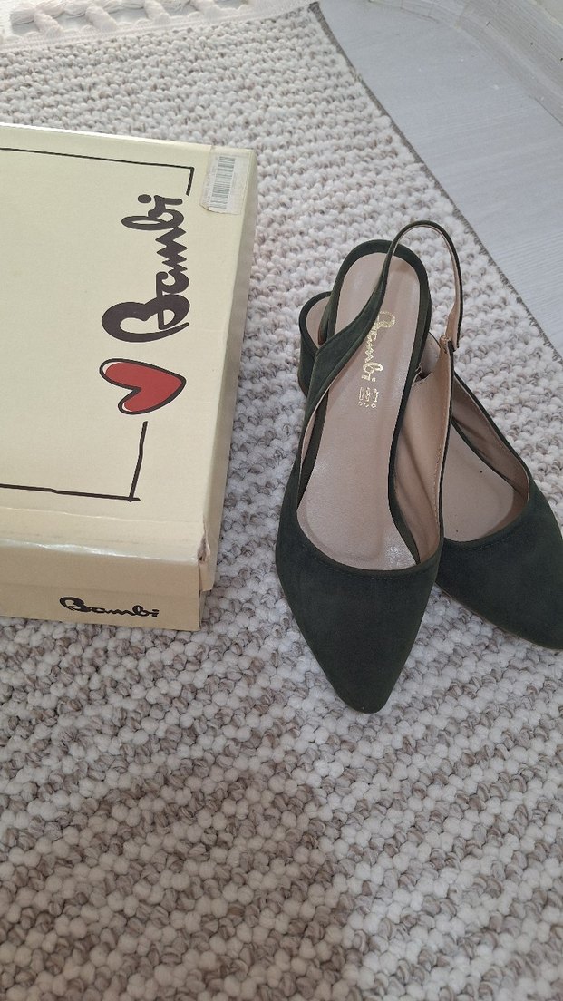 Bambi Yeşil Süet kadın ayakkabı - Görsel 2