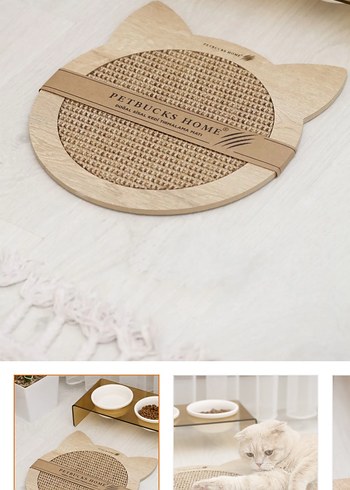 Bej Kedi Kafa Modeli Tırmalama Tahtası - Görsel 4