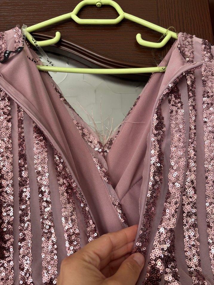 Işıltılı gece elbisesi! 1 kez giyildi - Görsel 3