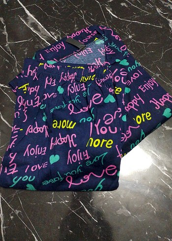 Rahat Kesim Desenli Uzun Kollu Kadın Pijama - Görsel 2