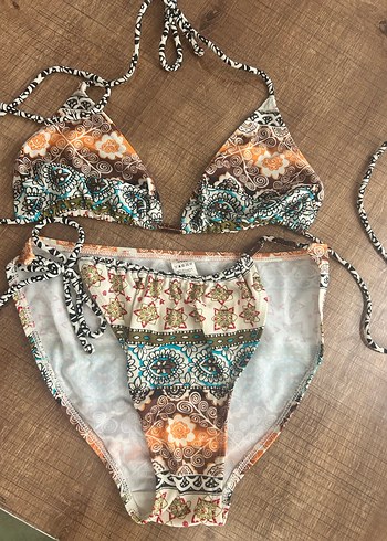 Boncuklu Desenli Bohem Mini Bikini