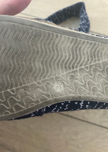 Kadın Mavi Bohem Espadril Pliseli Topuklu - Görsel 3