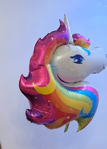 Renkli Unicorn Folyo Balon - Görsel 2