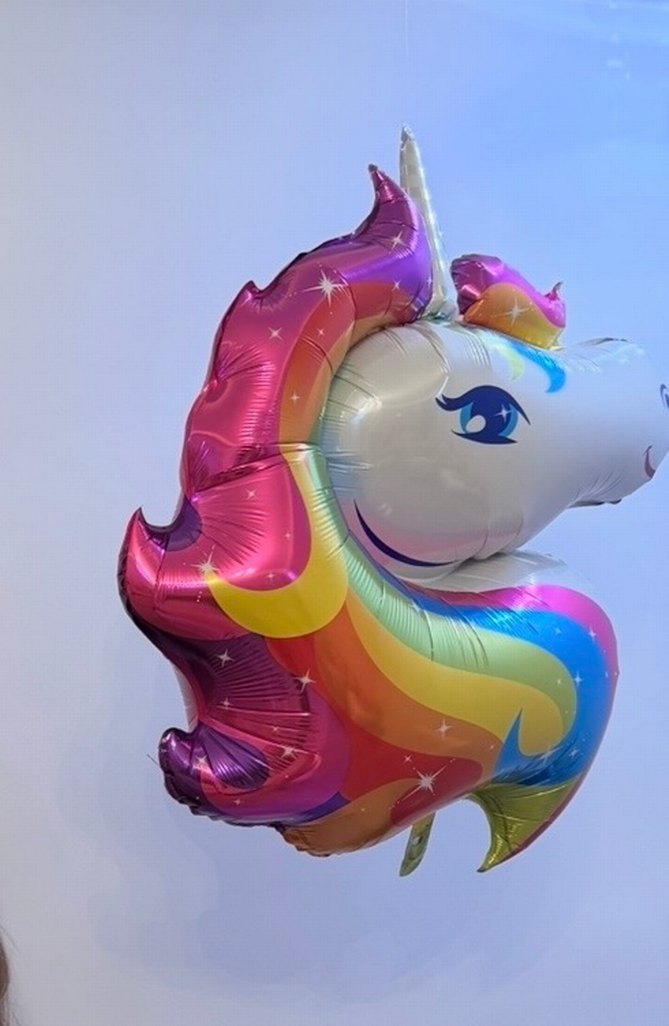 Renkli Unicorn Folyo Balon - Görsel 2