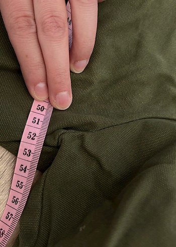 Düğmeli Keten Kadın Haki Ceket - Görsel 8