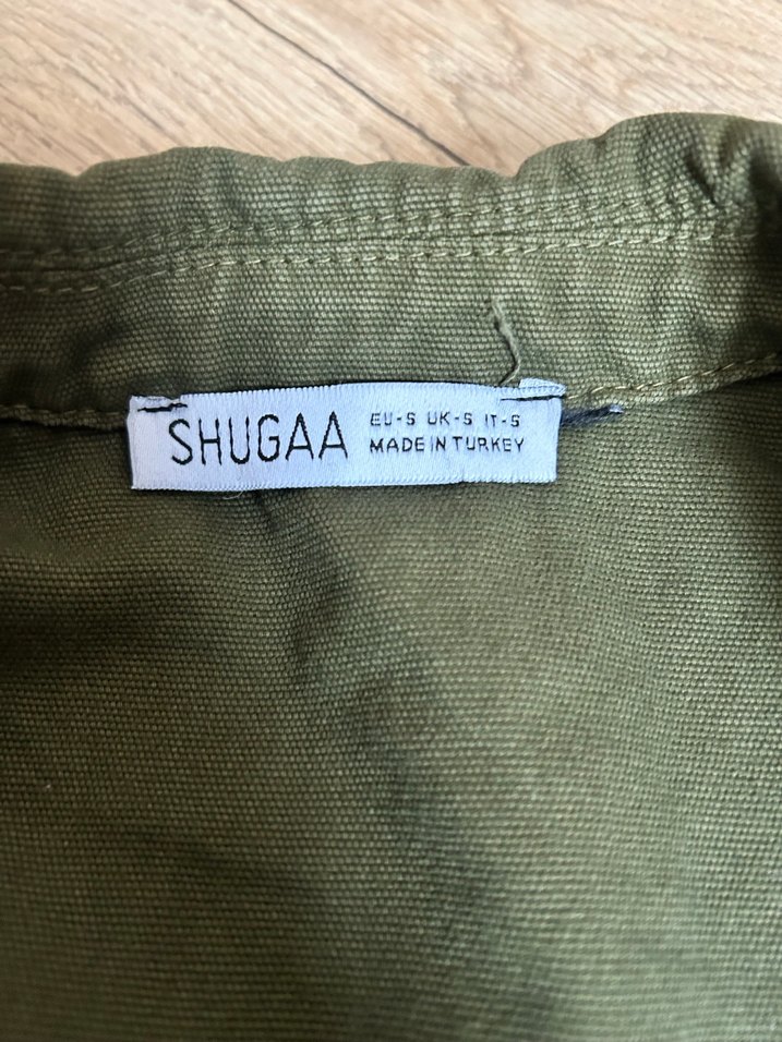 Düğmeli Keten Kadın Haki Ceket - Görsel 3