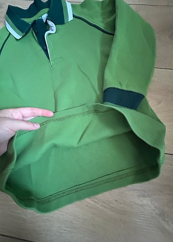 Erkek Çocuk Yeşil Uzun Kollu Polo Tişört - Görsel 3