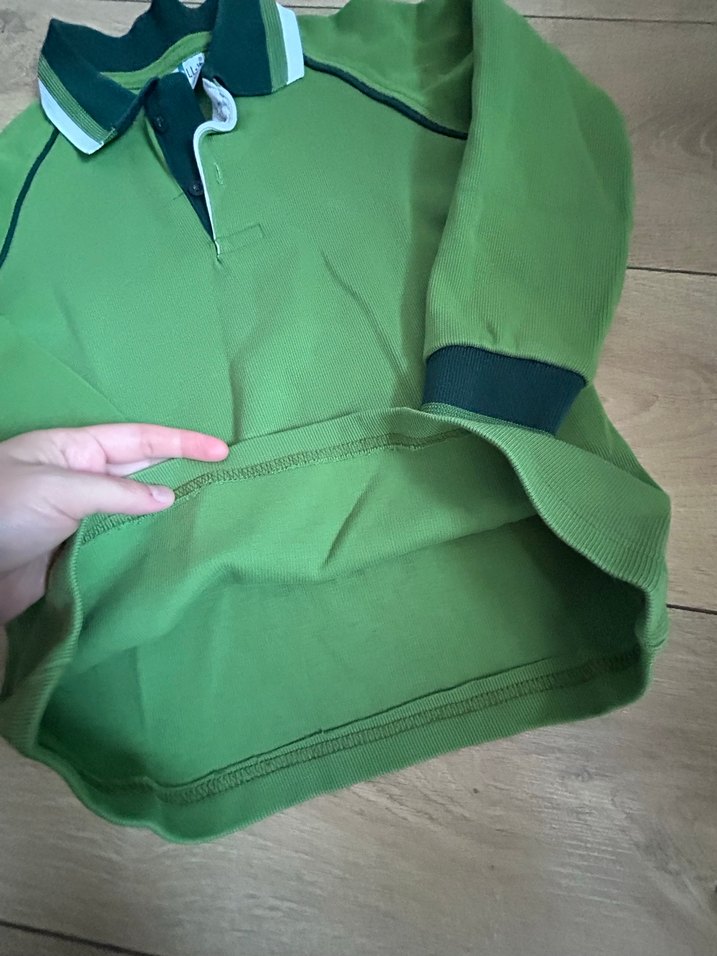 Erkek Çocuk Yeşil Uzun Kollu Polo Tişört - Görsel 3