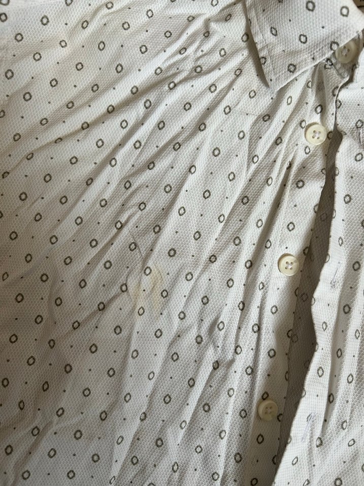 Düğmeli Beyaz Keten Erkek Gömlek - Görsel 3