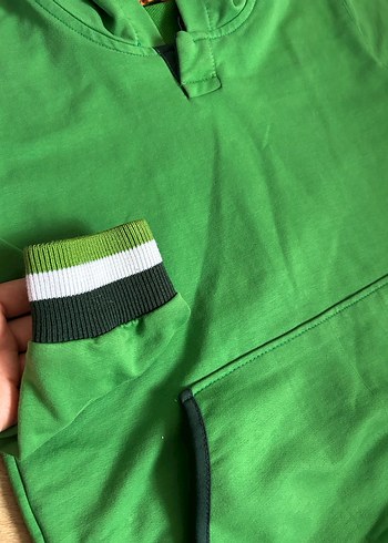 Erkek Çocuk Kapüşonlu Yeşil Sweatshirt - Görsel 3