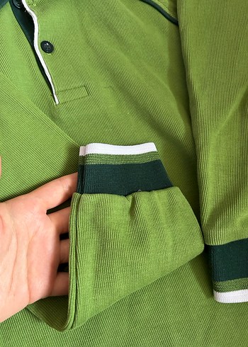 Yeşil Erkek Çocuk Uzun Kollu Polo Tişört - Görsel 3