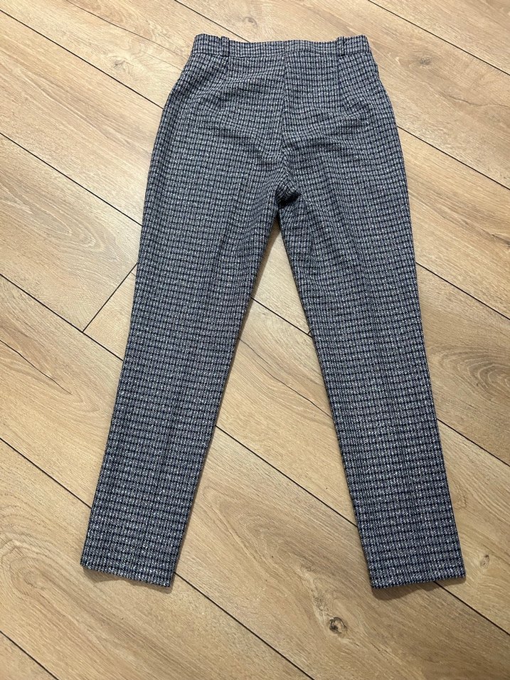 Gri Pilili Kadın Kumaş Pantolon - Görsel 5