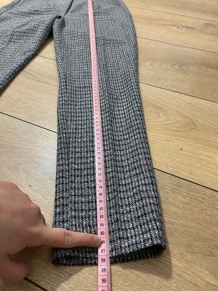 Gri Pilili Kadın Kumaş Pantolon - Görsel 3