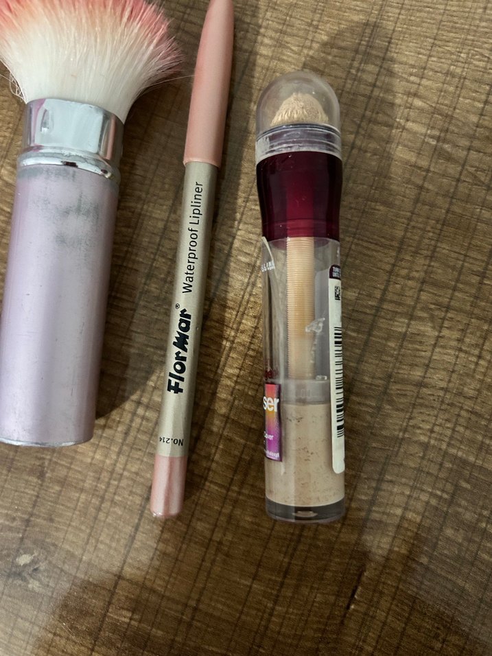 Bej Makyaj Fırçası, Kalem ve Kapatıcı Seti - Görsel 2