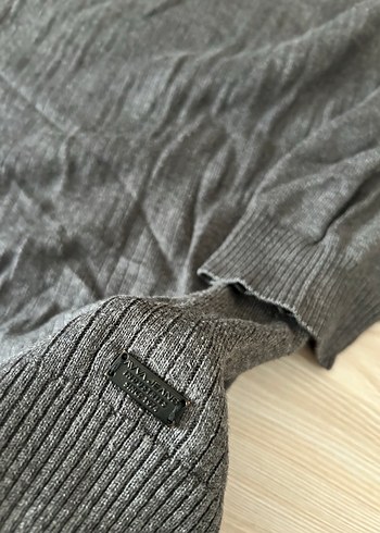 Gri Erkek Keten Triko Kazak - Görsel 3