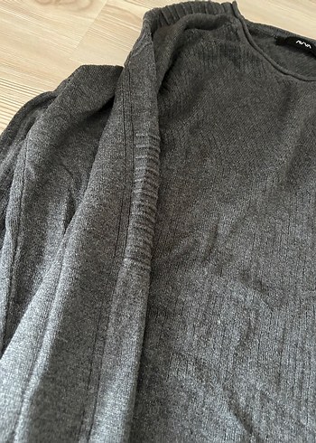 Gri Erkek Keten Triko Kazak - Görsel 4