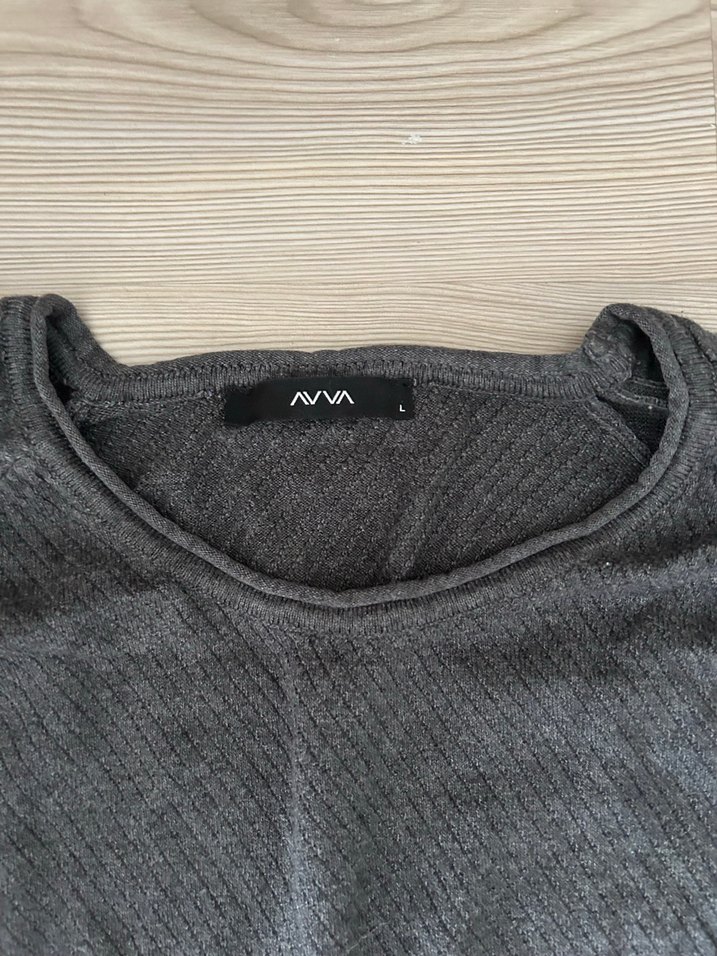 Gri Erkek Keten Triko Kazak - Görsel 2