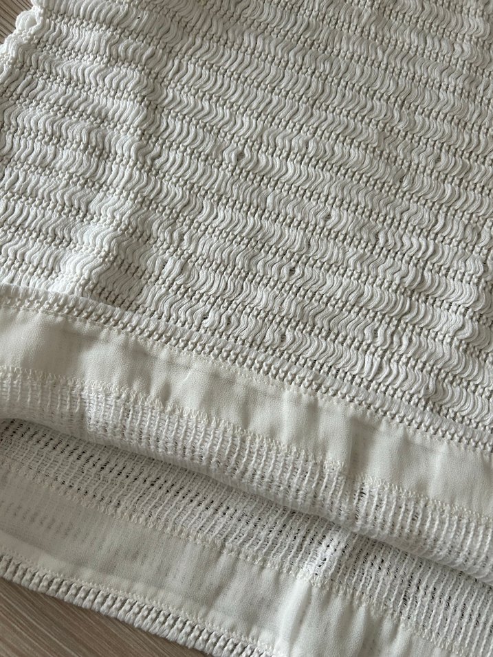 Kadın Beyaz Örgü Keten Kolsuz Bluz - Görsel 3