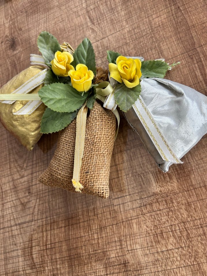 Sarı Çiçekli Hediyelik Kese Seti - Görsel 3
