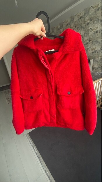 Diğer Kırmızı peluş mont