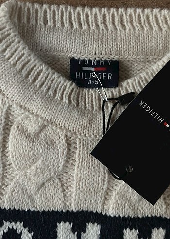 Tommy Jeans  Çocuk Beyaz Örgü Kazak - Görsel 2