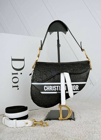 Christian Dior Saddle Bag hakiki deri 