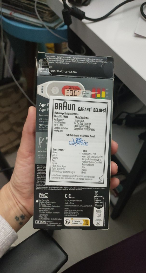 Braun Prt2000 kol altı ateş ölçer - Görsel 2