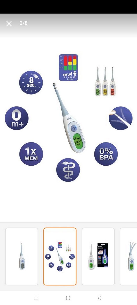 Braun Prt2000 kol altı ateş ölçer - Görsel 3