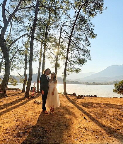 m Beden beyaz Renk Nikah, isteme, nişan elbisesi