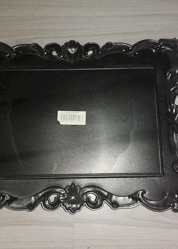 Gri Parlak Desenli Metal Tepsi - Görsel 2