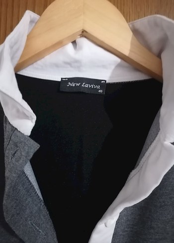 Gri Uzun Kollu V Yakalı Günlük Elbise - Görsel 6