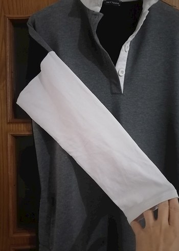 Gri Uzun Kollu V Yakalı Günlük Elbise - Görsel 5