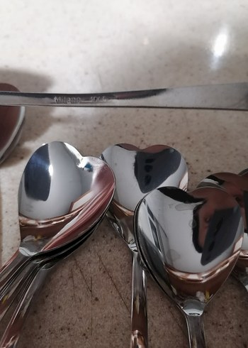 Kalp Uçlu Gümüş Renkli Çay Kaşıkları - Görsel 5